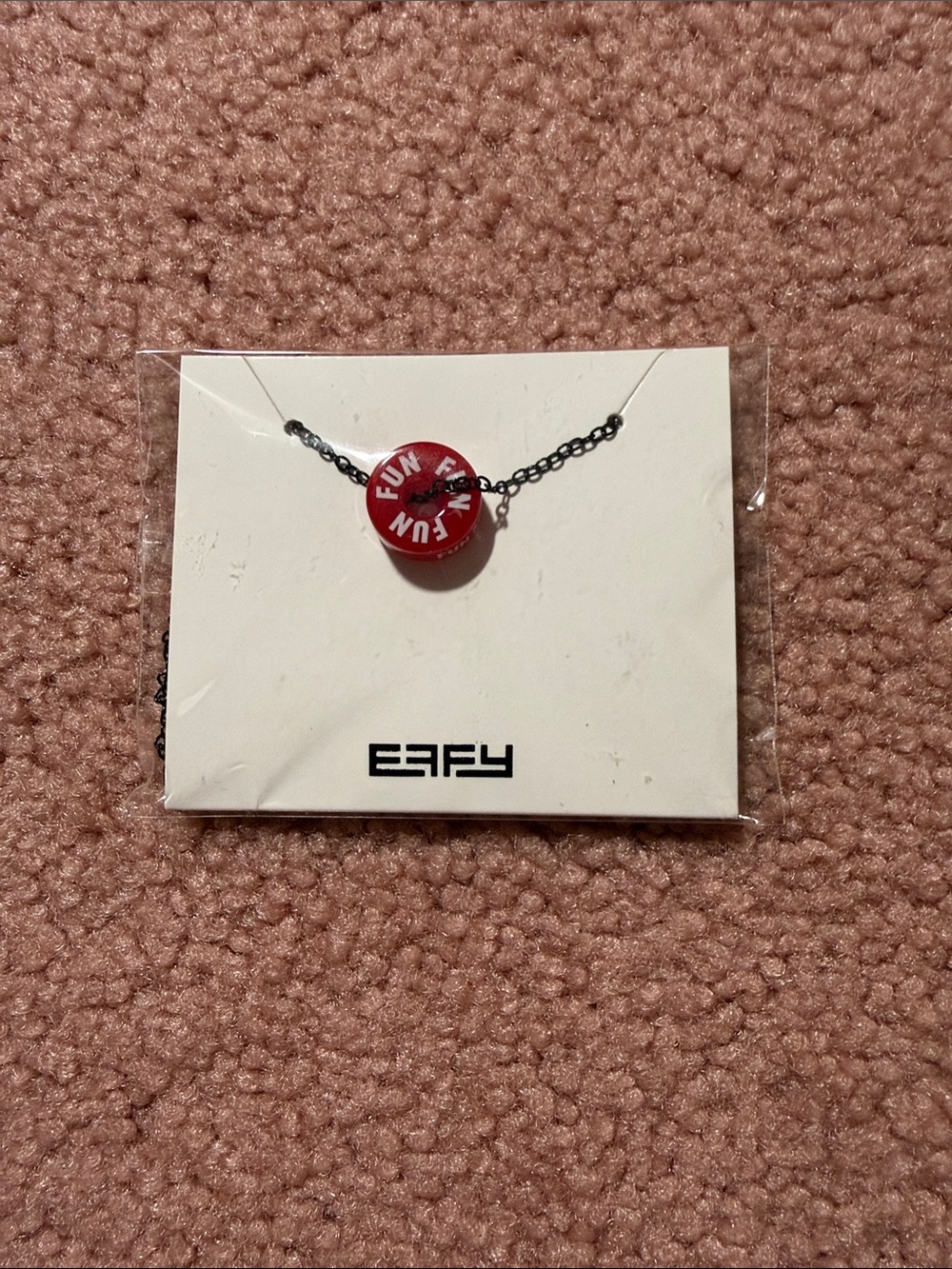 Effy Red 'FUN' Barrel Necklace with Black Chain